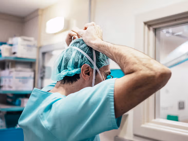 doctor preparing for MVD surgery